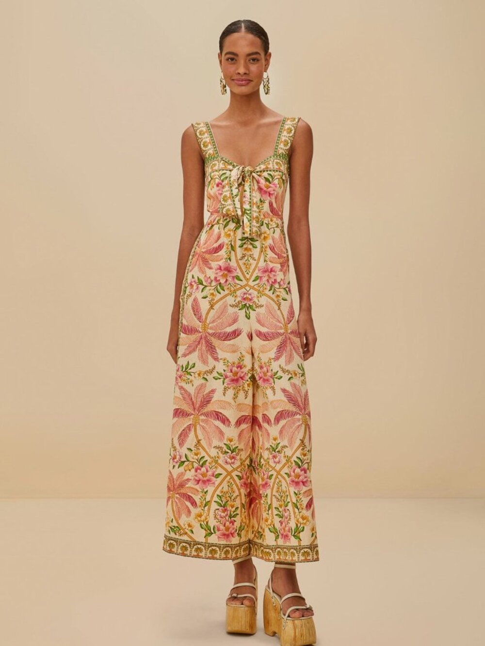 Off-White Palm Dream LENZING™ ECOVERO™ Euroflax™ Jumpsuit